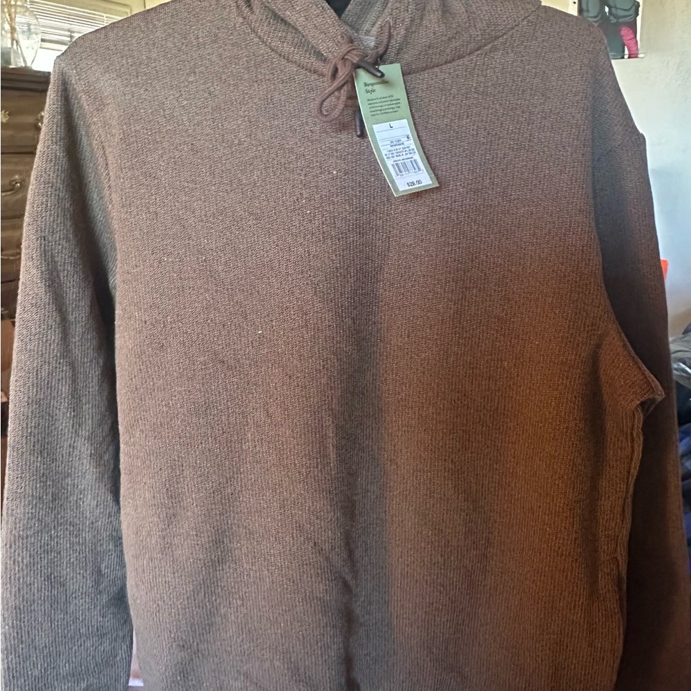 Goodfellow & Co Brown Hooded Sweater Soft Cotton Blend